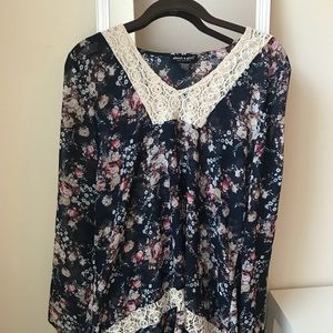 Crochet/Floral Shirt